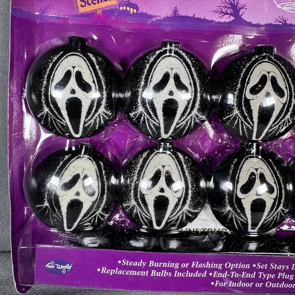Vintage 1997 Scream Light Set Fun World Halloween Yard Scenes Ghostface Mask B - Picture 8 of 11